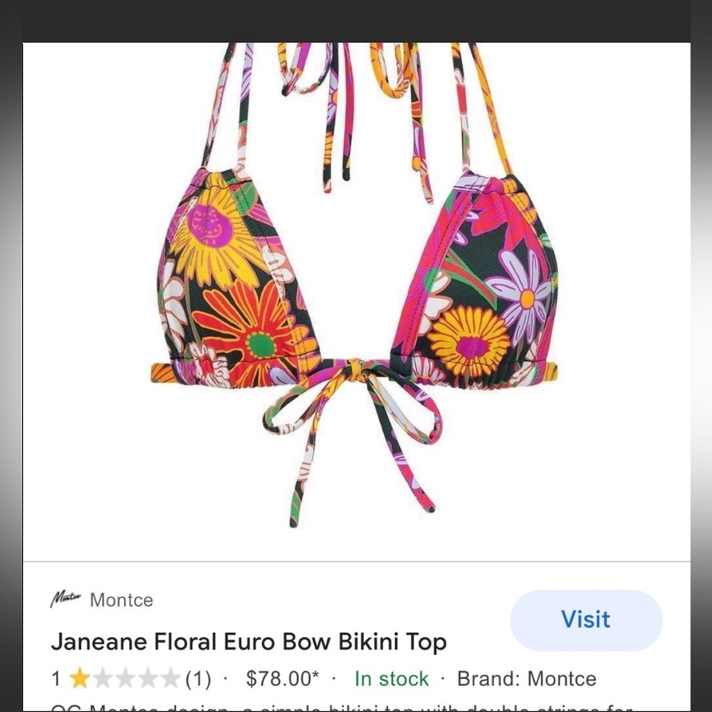 Montce floral bikini top ONLY